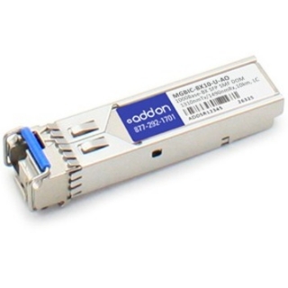 Picture of AddOn Enterasys MGBIC-BX10-U Compatible TAA Compliant 1000Base-BX SFP Transceiver (SMF, 1310nmTx/1490nmRx, 10km, LC, DOM)