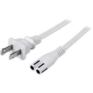 Picture of StarTech.com 6 ft White Standard Laptop Power Cord - NEMA 1-15P to C7