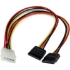 Picture of StarTech.com 12in LP4 to 2x SATA Power Y Cable Adapter