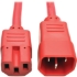 Picture of Tripp Lite 2ft Heavy Duty Power Extension Cord 15A 14 AWG C14 C15 Red 2'