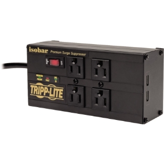 Picture of Tripp Lite Isobar Surge Protector Power Strip 4 Outlet 2 USB Charging Ports 8ft Cord