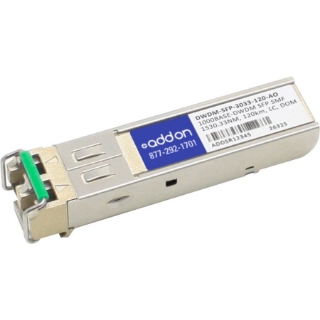 Picture of AddOn Cisco DWDM-SFP-3033-120 Compatible TAA Compliant 1000Base-DWDM 100GHz SFP Transceiver (SMF, 1530.33nm, 120km, LC, DOM)