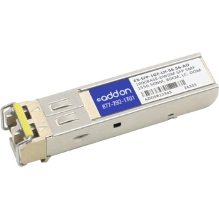 Picture of AddOn Juniper Networks EX-SFP-1GE-LH-56.56 Compatible TAA Compliant 1000Base-DWDM 100GHz SFP Transceiver (SMF, 1556.55nm, 80km, LC, DOM)