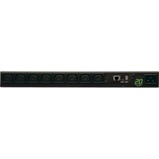 Picture of Tripp Lite PDU Monitored 208V-240V 20A C13 8 Outlet L6-20P Horizontal 1URM TAA