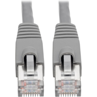 Picture of Tripp Lite Cat6a Snagless Shielded STP Network Patch Cable 10G Certified, PoE, Gray RJ45 M/M 10ft 10'