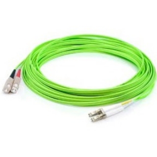 Picture of AddOn 6m LC (Male) to SC (Male) Straight Lime Green OM5 Duplex Fiber OFNR (Riser-Rated) Patch Cable