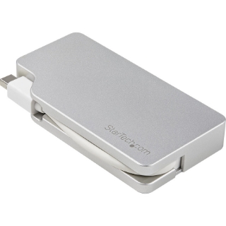 Picture of StarTech.com Aluminum Travel A/V Adapter: 3-in-1 Mini DisplayPort to VGA, DVI or HDMI - mDP Adapter - 4K