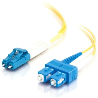 Picture of C2G-3m LC-SC 9/125 OS1 Duplex Singlemode Fiber Optic Cable (Plenum-Rated) - Yellow