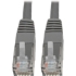 Picture of Tripp Lite Cat6 Cat5e Gigabit Molded Patch Cable RJ45 M/M 550MHz Gray 10ft