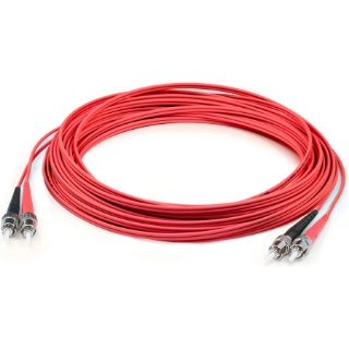 Picture of AddOn 20m ST (Male) to ST (Male) Red OM3 Duplex Plenum-Rated Fiber Patch Cable