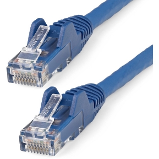 Picture of StarTech.com 6in (15cm) CAT6 Ethernet Cable, LSZH (Low Smoke Zero Halogen) 10 GbE Snagless 100W PoE UTP RJ45 Blue Network Patch Cord, ETL