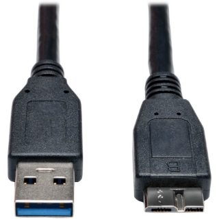 Picture of Tripp Lite 3ft USB 3.0 SuperSpeed Device Cable USB-A Male to USB Micro-B Male Black