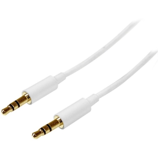 Picture of StarTech.com 3m White Slim 3.5mm Stereo Audio Cable - Male to Male