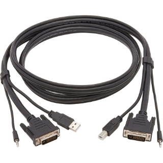 Picture of Tripp Lite DVI KVM Cable Kit 3 in 1 DVI, USB 3.5mm Audio 3xM/3xM Black 6ft