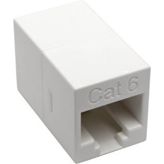 Picture of Tripp Lite Cat6 Straight-Through Modular Compact In-Line Coupler (RJ45 F/F), White, TAA