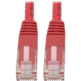 Picture of Tripp Lite Cat6 Cat5e Gigabit Molded Patch Cable RJ45 M/M 550MHz Red 7ft