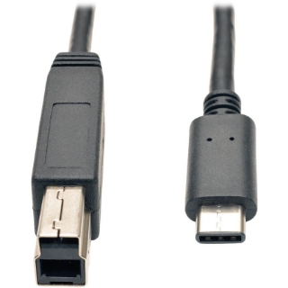 Picture of Tripp Lite 3ft USB 3.1 Gen 2 USB-C to USB-B Cable 10 Gbps M/M Fast Charging