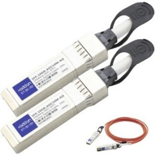 Picture of AddOn MSA and TAA Compliant 10GBase-AOC SFP+ to SFP+ Direct Attach Cable (850nm, MMF, 4m)