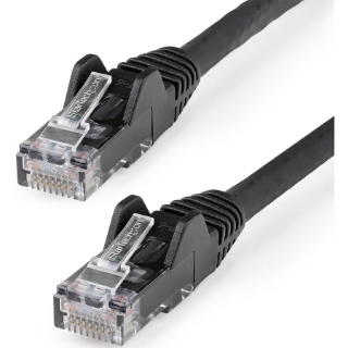 Picture of StarTech.com 50ft (15m) CAT6 Ethernet Cable, LSZH (Low Smoke Zero Halogen) 10 GbE Snagless 100W PoE UTP RJ45 Black Network Patch Cord, ETL