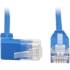 Picture of Tripp Lite Cat6 Ethernet Cable Up Angled UTP Slim Molded M/M RJ45 Blue 3ft
