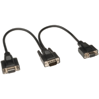 Picture of Tripp Lite 1ft VGA Monitor Y Splitter Cable High Resolution HD15 M/2xF 1'