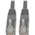 Picture of Tripp Lite Cat6 Cat5e Gigabit Molded Patch Cable RJ45 M/M 550MHz Gray 6ft