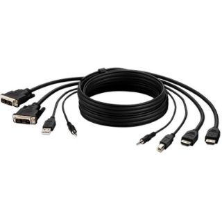 Picture of Belkin Dual DVI to HDMI High Retention + USB A/B + Audio Passive Combo KVM Cable