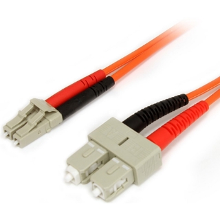 Picture of StarTech.com 1m Fiber Optic Cable - Multimode Duplex 62.5/125 - LSZH - LC/SC - OM1 - LC to SC Fiber Patch Cable