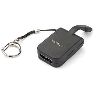 Picture of StarTech.com Compact USB C to DisplayPort 1.4 Adapter - 8K 60Hz DSC/4K USB Type-C to DP Video Converter w/ Keychain Ring - TB3 Compatible