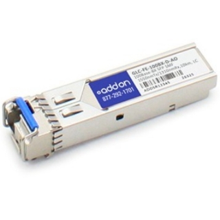 Picture of AddOn Cisco GLC-FE-100BX-D Compatible TAA Compliant 100Base-BX SFP Transceiver (SMF, 1550nmTx/1310nmRx, 10km, LC)