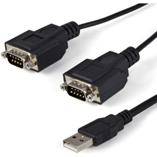 Picture of StarTech.com USB to Serial Adapter - 2 Port - COM Port Retention - FTDI - USB to RS232 Adapter Cable - USB to Serial Converter