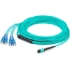 Picture of AddOn 15m MPO (Female) to 8xSC (Male) 8-Strand Aqua OM3 Fiber Fanout Cable