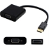 Picture of HP AS615AA Compatible DisplayPort 1.2 Male to VGA Female Black Adapter For Resolution Up to 1920x1200 (WUXGA)