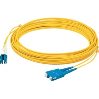 Picture of AddOn 5m LC (Male) to SC (Male) Yellow OM4 Duplex Fiber OFNR (Riser-Rated) Patch Cable