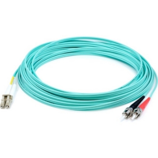 Picture of AddOn 34m LC (Male) to ST (Male) Straight Aqua OM4 Duplex Plenum Fiber Patch Cable