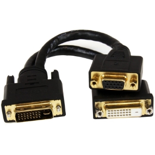 Picture of StarTech.com 8in Wyse DVI Splitter Cable - DVI-I to DVI-D and VGA - M/F