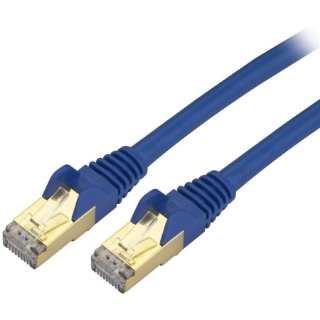 Picture of StarTech.com 2ft CAT6a Ethernet Cable - 10 Gigabit Category 6a Shielded Snagless 100W PoE Patch Cord - 10GbE Blue UL Certified Wiring/TIA