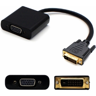 Picture of DVI-D Single Link (18+1 pin) Male to VGA Female Black Active Adapter For Resolution Up to 1920x1200 (WUXGA)