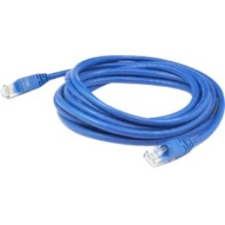 Picture of AddOn 50ft RJ-45 (Male) to RJ-45 (Male) Shielded Straight Blue Cat6A STP PVC Copper Patch Cable