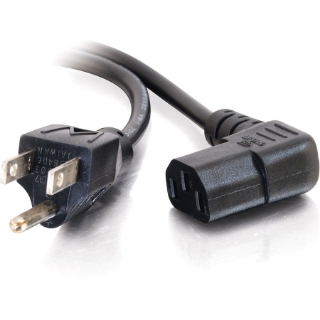 Picture of C2G 14ft 18 AWG Universal Right Angle Power Cord (NEMA 5-15P to IEC320C13R)