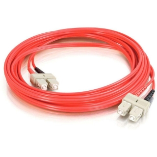 Picture of C2G-1m SC-SC 62.5/125 OM1 Duplex Multimode PVC Fiber Optic Cable - Red