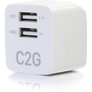 Picture of C2G 2-Port USB Wall Charger - AC to USB Adapter - 5V 2.1A Output