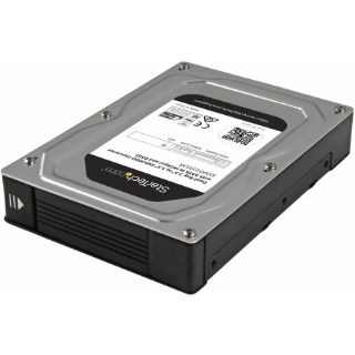 Picture of StarTech.com Dual-Bay 2.5in to 3.5in SATA Hard Drive Adapter Enclosure with RAID - Supports SATA III & RAID 0, 1, Spanning, JBOD Aluminum