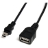 Picture of StarTech.com 1 ft Mini USB 2.0 Cable - USB A to Mini B F/M