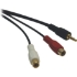 Picture of Tripp Lite 6in Mini Stereo to 2RCA Audio Y Splitter Adapter Cable 3.5mm 2xF/M 6"