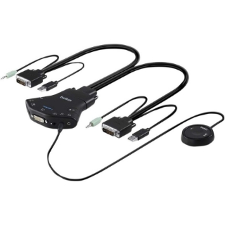 Picture of Belkin Secure Flip 2-port DVI-D KVM w/ Audio and Remote Controller