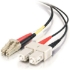 Picture of C2G-1m LC-SC 50/125 OM2 Duplex Multimode Fiber Optic Cable (Plenum-Rated) - Black