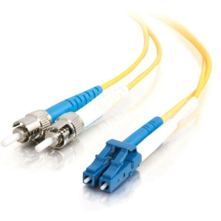 Picture of C2G 20m LC-ST 9/125 OS1 Duplex Singlemode PVC Fiber Optic Cable (USA-Made) - Yellow