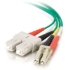 Picture of C2G-1m LC-SC 50/125 OM2 Duplex Multimode Fiber Optic Cable (Plenum-Rated) - Green