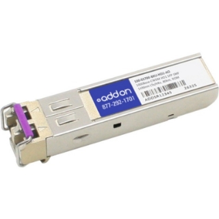 Picture of AddOn Calix 100-03790-BXU-HD1 Compatible TAA Compliant 1000Base-CWDM HD1 SFP Transceiver (SMF, 1490nm LTx/HRx, 80km, LC, DOM)